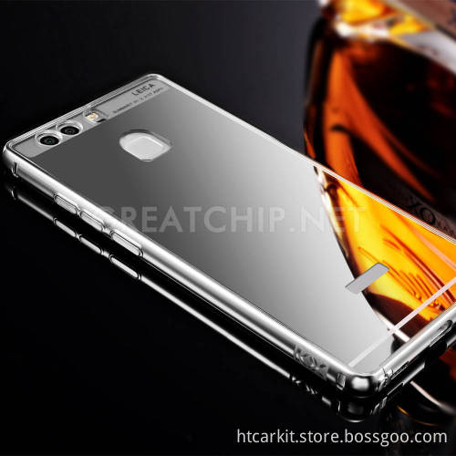 2016 Hot selling luxury for huawei p9 mirror case,metal mirror case for huawei p9
